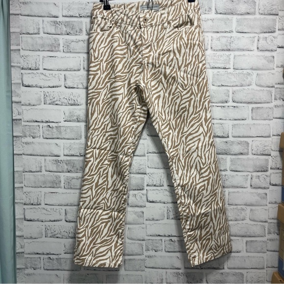 Chico’s Platinum Animal Print Denim Ankle Jeans 00 (XXS) - Picture 1 of 8